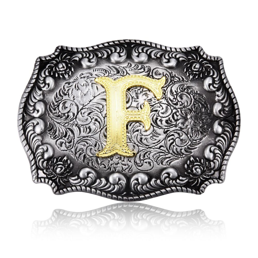 9445 Western Initial Letters Belt Buckle ABCDEFG to Z Cowboy Alphabet